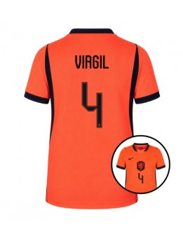 Nederländerna Virgil van Dijk #4 Replika Hemmakläder Dam VM 2026 Kortärmad